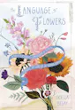 The cover of the book "The Langauge of Flowers" by Odessa Begay. A bouquet of colorful flowers with a blue ribbon reads, "A fully illustrated compendium of meaning, literature, and lore for the modern romantic."