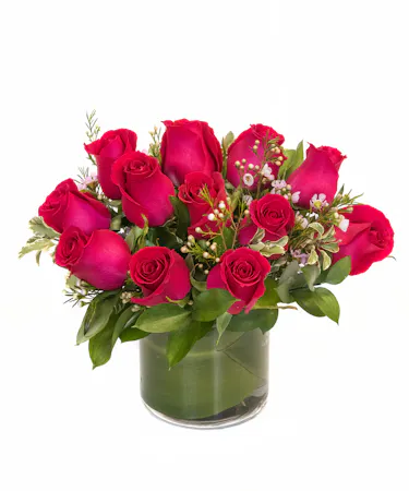 Hot Pink Rose Cylinder in Boston, MA