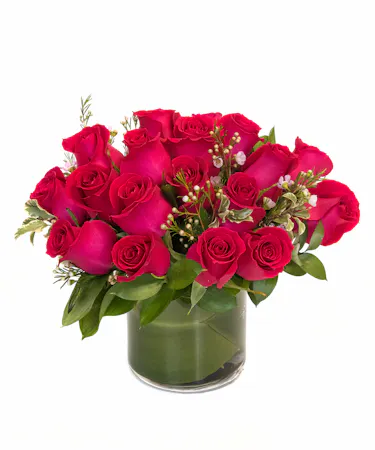 Hot Pink Rose Cylinder in Boston, MA