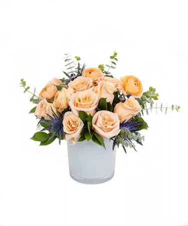 Peach floral arrangement in Boston, MA!