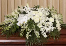 Elegant White Half Casket Cover
