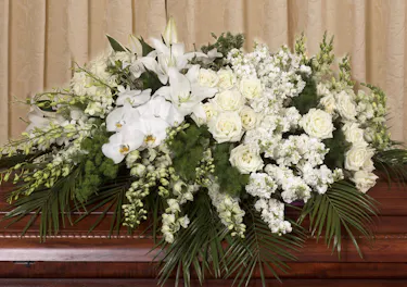 Elegant White Casket Cover, Boston, MA