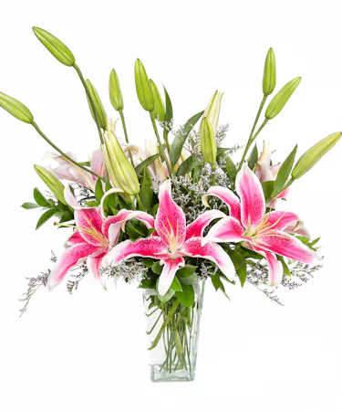 Pink Lily Floral Arrangement -Same-day Delivery Boston, MA