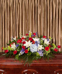 Patriotic Half Casket Cover