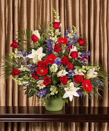 Patriotic Funeral Basket, Boston, MA