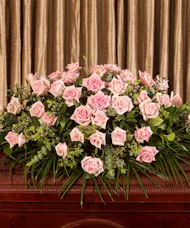 Pink Rose Half Casket Cover