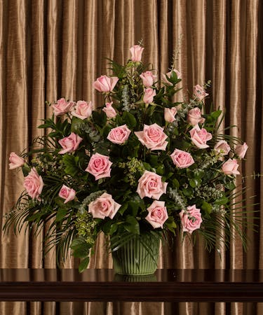 Pink Rose Funeral Basket