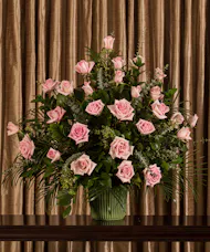 Pink Rose Funeral Basket