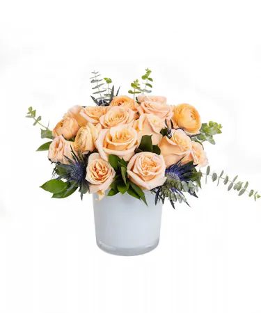 Peach floral arrangement in Boston, MA!