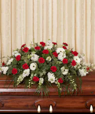 Red and White Half Casket Cover