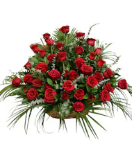 Rose Wicker Funeral Basket