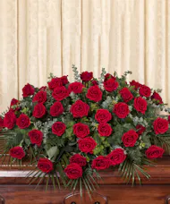 Red Rose Half Casket Cover