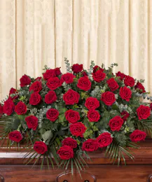 Red Rose Half Casket Cover