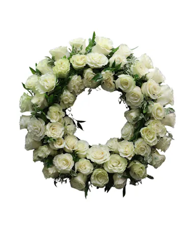 White Rose Wreath, Boston, MA