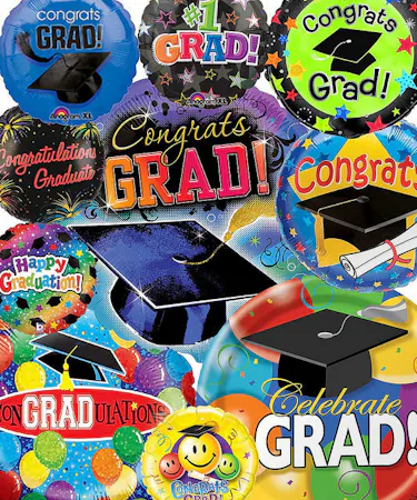 Graduation mylar Balloon Bouquet 